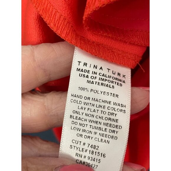 Pre-Owned Trina Turk Red/Orange Size 0 `Shorts - Picture 5 of 5